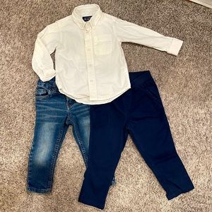 Toddler Boy 2T Dress Shirt w/Jeans and Pants